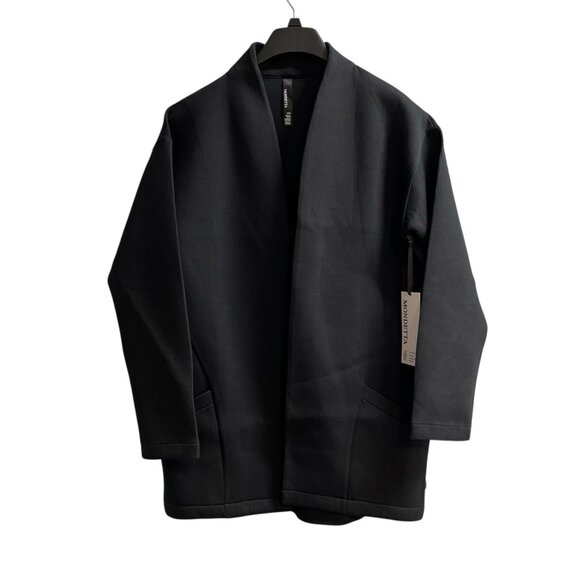 Mondetta Jacket Womens M Black Open Front Cocoon Cardigan Sweatshirt Athleisure - Picture 1 of 8